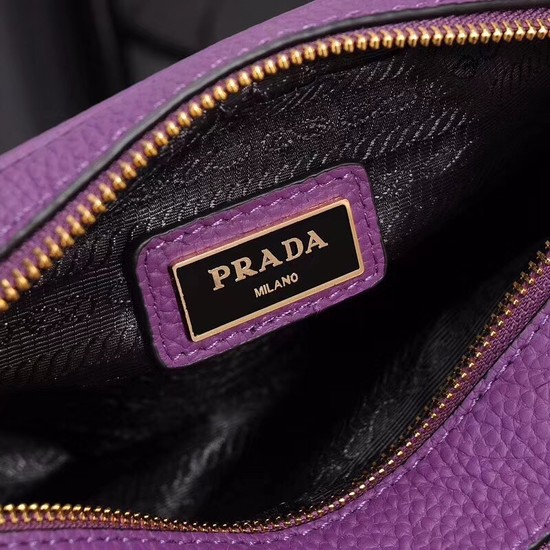 Prada Calfskin Leather Shoulder Bag 1BH082 Violet