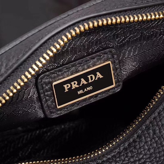 Prada Calfskin Leather Shoulder Bag 1BH082 black