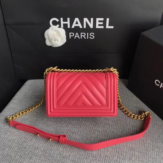 Chanel Le Boy Flap Shoulder Bag Original Caviar Leather P67085 rose Gold Buckle