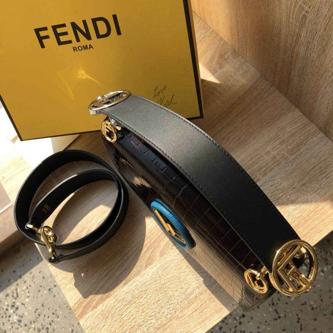 Fendi Calfskin Leather Flap Shoulder Bag 6695