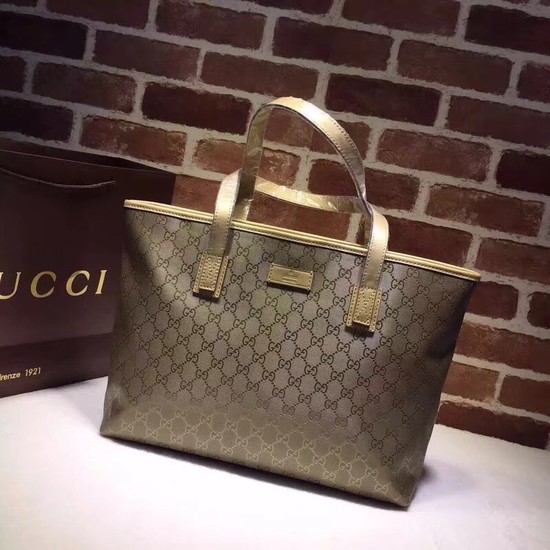 Gucci GG Imprime Tote Bag 211137 champagne Gold