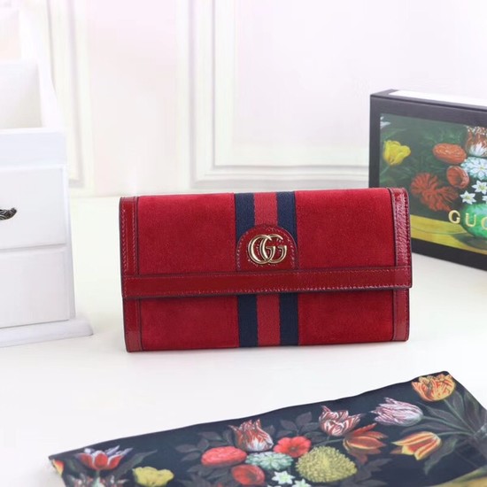 Gucci Ophidia continental wallet 523153 red