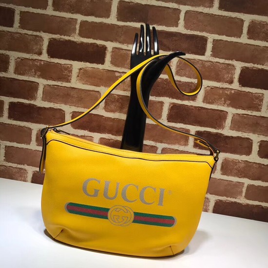 Gucci Print half-moon hobo bag 523589 yellow