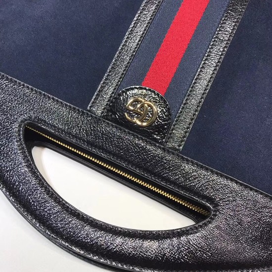 Gucci original suede leather tote bag 512957 dark blue