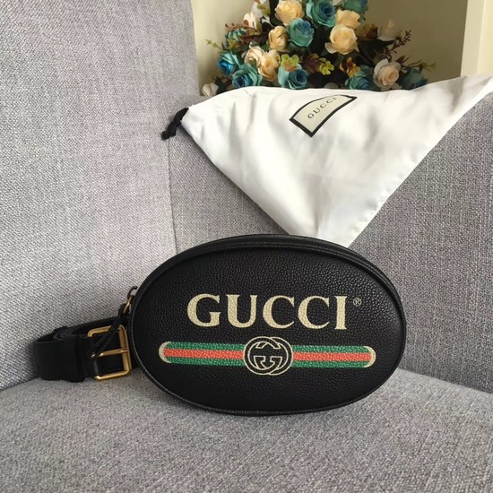 Gucci GG Calfskin Leather belt bag 476434 black