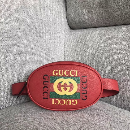 Gucci GG Calfskin Leather belt bag 476434 red