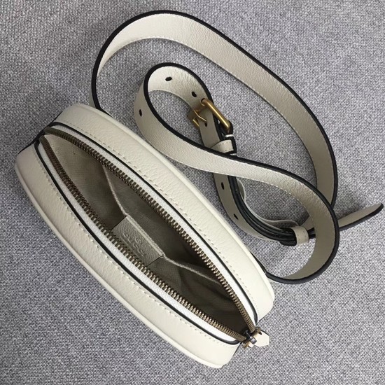 Gucci GG Calfskin Leather belt bag 476434 white