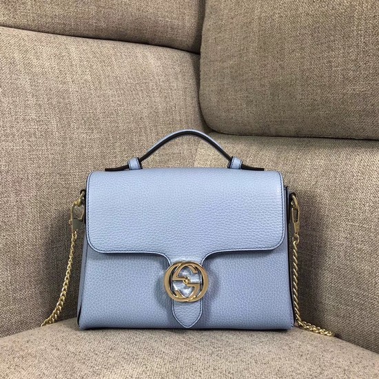 Gucci GG Cowhide top quality tote bag 510302 Sky blue