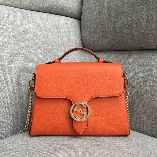 Gucci GG Cowhide top quality tote bag 510302 orange