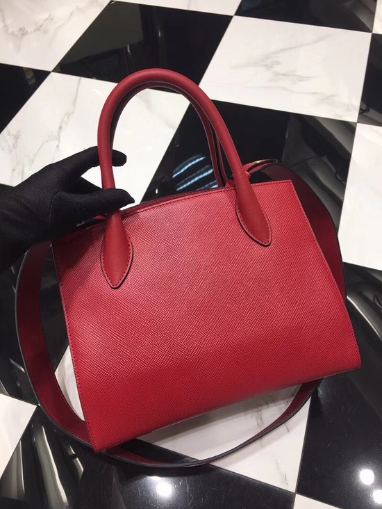 Prada Bibliotheque Handbag in Calf Leather 1BA156 red