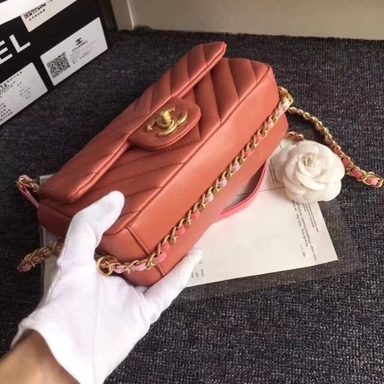 Chanel Flap Original Sheepskin Leather mini cross-body bag cf1116 pink