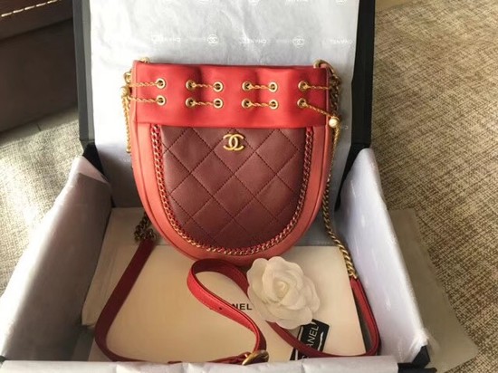 Chanel Flap Original Sheepskin leather cross-body bag 55698 red