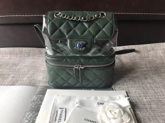 Chanel Original Calfskin Leather Backpack 83429 green