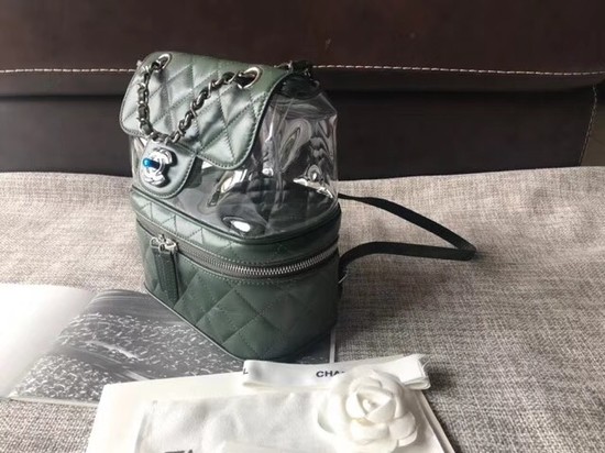 Chanel Original Calfskin Leather Backpack 83429 green