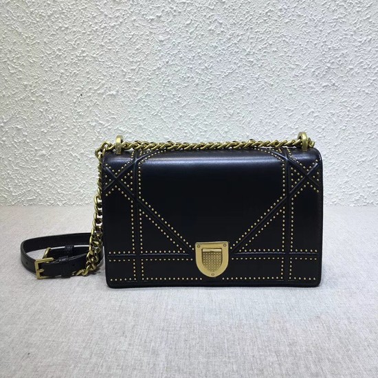 Dior DIORAMA BAG STUDDED LAMBSKIN M0422 black