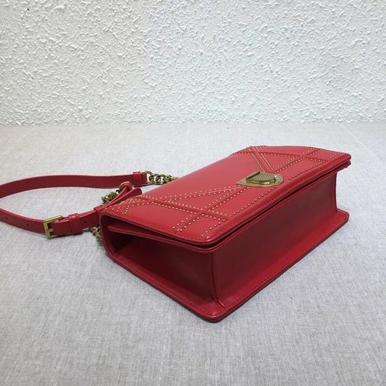 Dior Original DIORAMA BAG STUDDED LAMBSKIN M0422 red