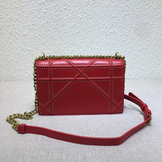 Dior Original DIORAMA BAG STUDDED LAMBSKIN M0422 red