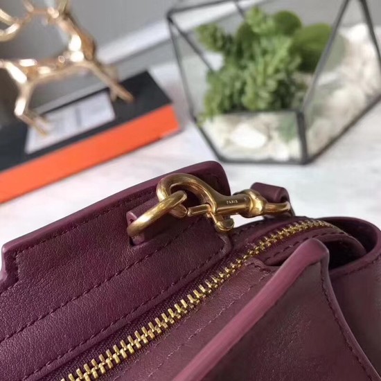 SAINT LAURENT Monogram Cabas small leather shoulder bag 3805 Wine