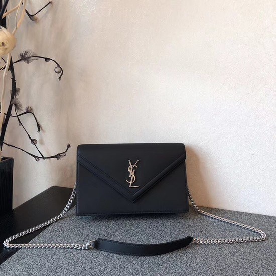 SAINT LAURENT Monogram leather cross-body bag 9635 black