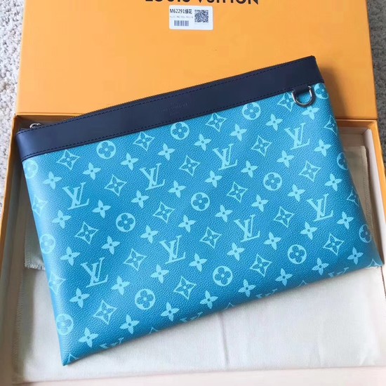 Louis Vuitton Monogram Canvas Clutch Bag POCHETTE APOLLO 61692 sky blue