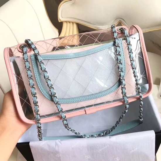 Chanel CC original PVC lambskin flap bag ACT19 Light blue