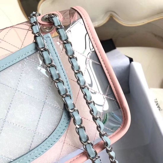 Chanel CC original PVC lambskin flap bag ACT19 Light blue