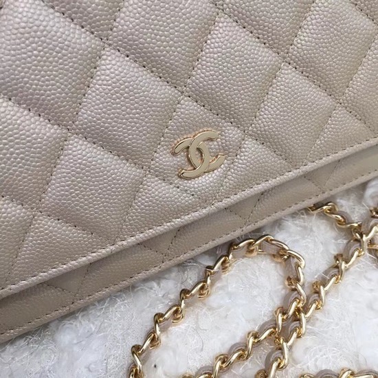 Chanel WOC Original Caviar Leather Flap cross-body bag CF33814 gold Gold chain