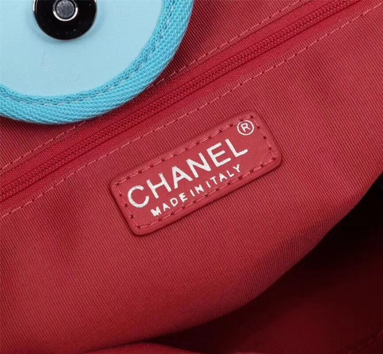 Chanel Cowhide Tote Bag 7180 sky blue