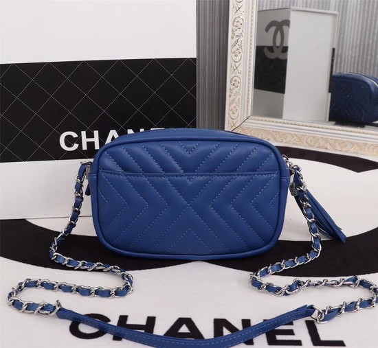 Chanel mini Sheepskin Leather cross-body bag 4669 blue