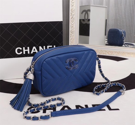 Chanel mini Sheepskin Leather cross-body bag 4669 blue