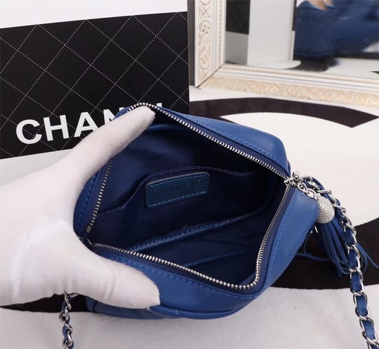 Chanel mini Sheepskin Leather cross-body bag 4669 blue