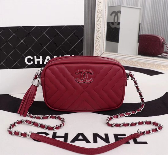 Chanel mini Sheepskin Leather cross-body bag 4669 red