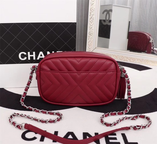 Chanel mini Sheepskin Leather cross-body bag 4669 red