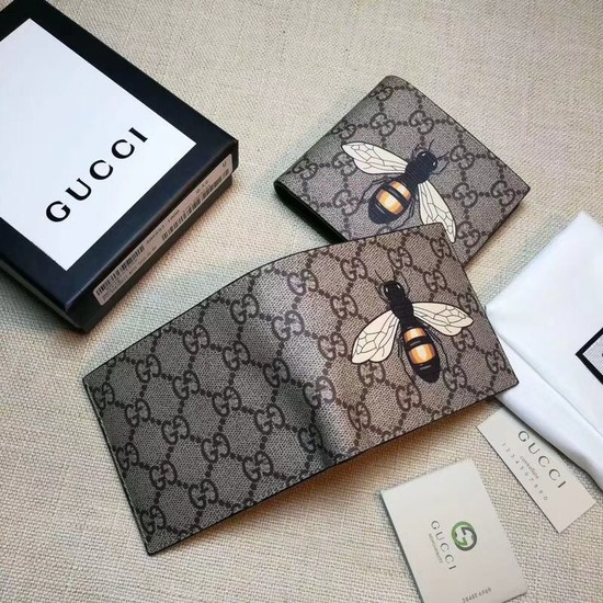 Gucci Bee print GG Supreme wallet 451268