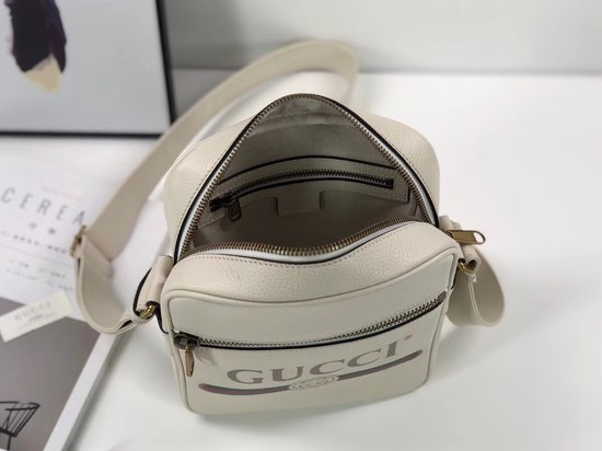 Gucci GG Calfskin Leather Messenger Bags 523691 white