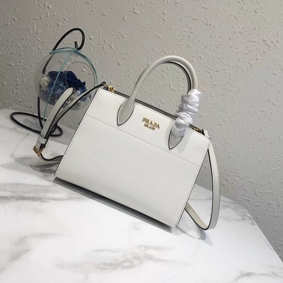 Prada saffiano lux tote original leather bag bn4458 white