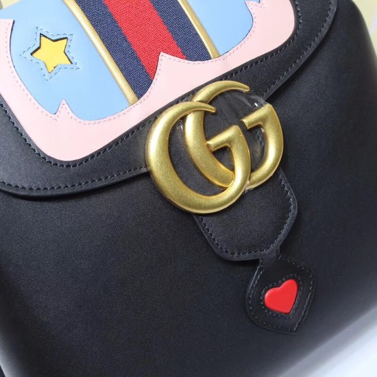 GUCCI Leather Chain Backpack 432265 Pink&blue&black