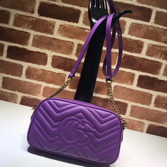 Gucci GG Marmont Matelasse Shoulder Bag 447632 purple