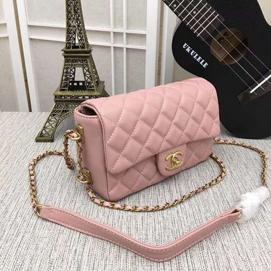 Chanel mini Sheepskin Leather cross-body bag 5698 pink