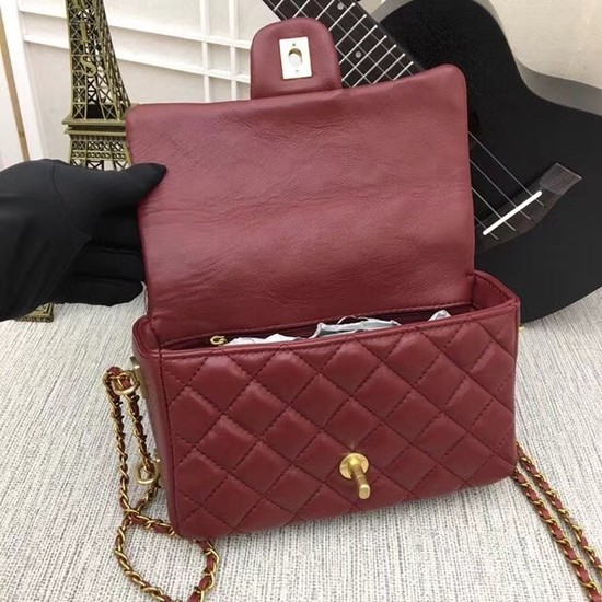 Chanel mini Sheepskin Leather cross-body bag 5698 red