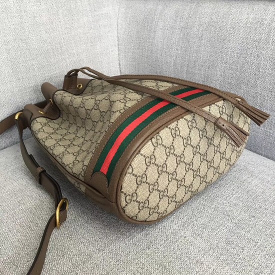 Gucci GG Supreme Canvas Shoulder Bag 504441 brown