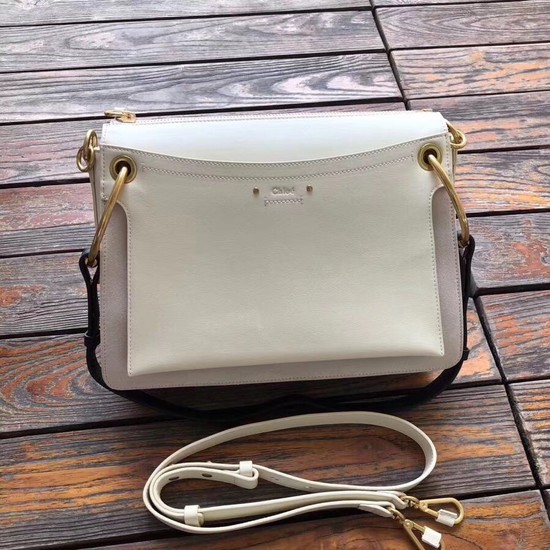 CHLOE Roy leather and suede Medium shoulder bag 20656 cream