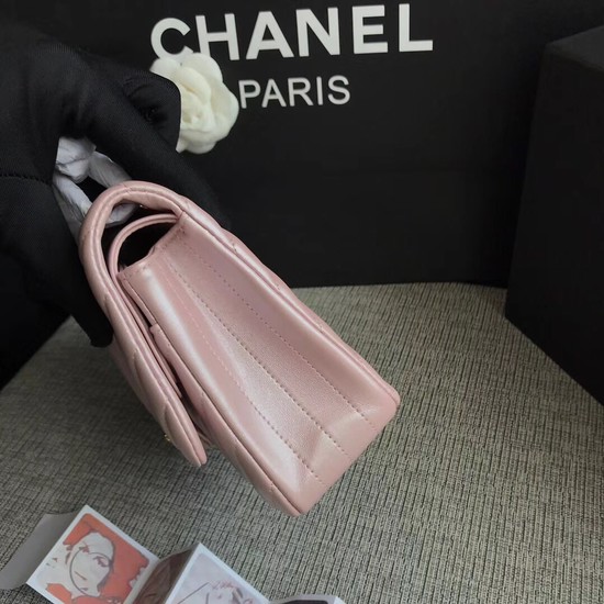 Chanel Classic original Sheepskin Leather Shoulder Bag 1112V pink gold chain