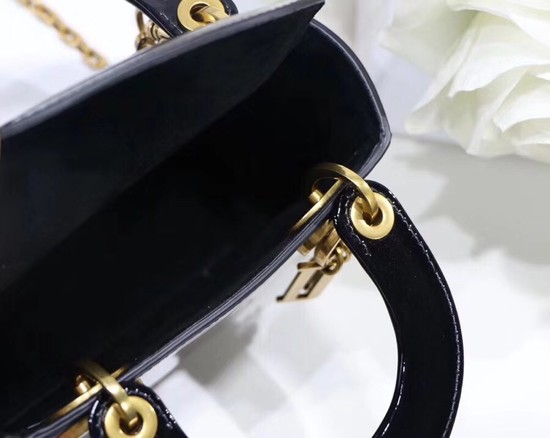 Dior calfskin Mini Lady bag M0598 black