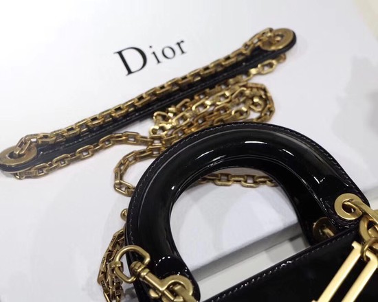 Dior calfskin Mini Lady bag M0598 black