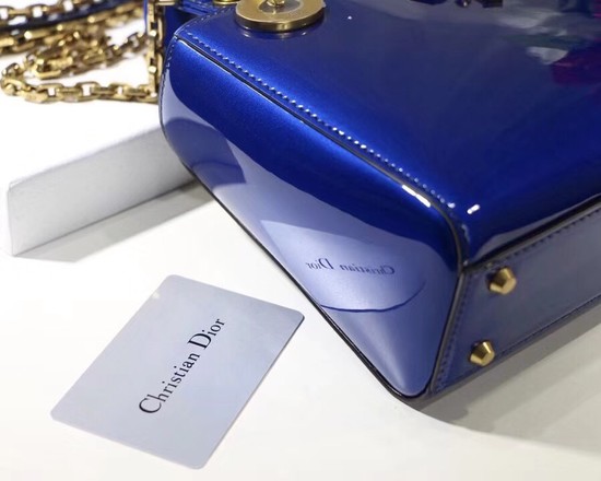 Dior calfskin Mini Lady bag M0598 blue