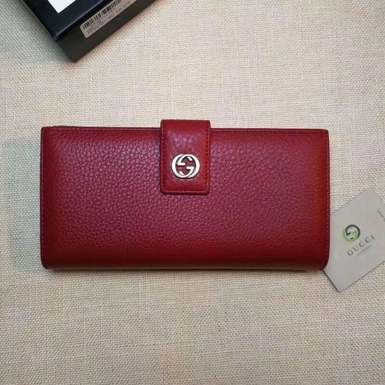 Gucci Calf leather Wallet 337335 red