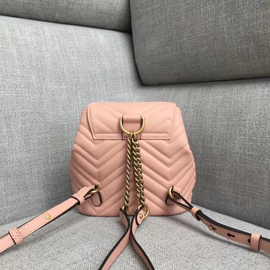 Gucci GG Marmont matelasse backpack 528129 Pink