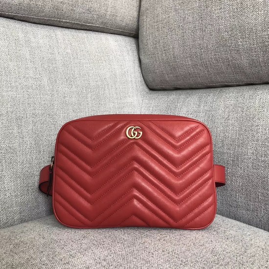 Gucci GG Marmont matelasse belt bag 523380 red