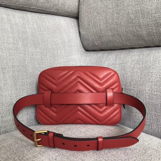 Gucci GG Marmont matelasse belt bag 523380 red